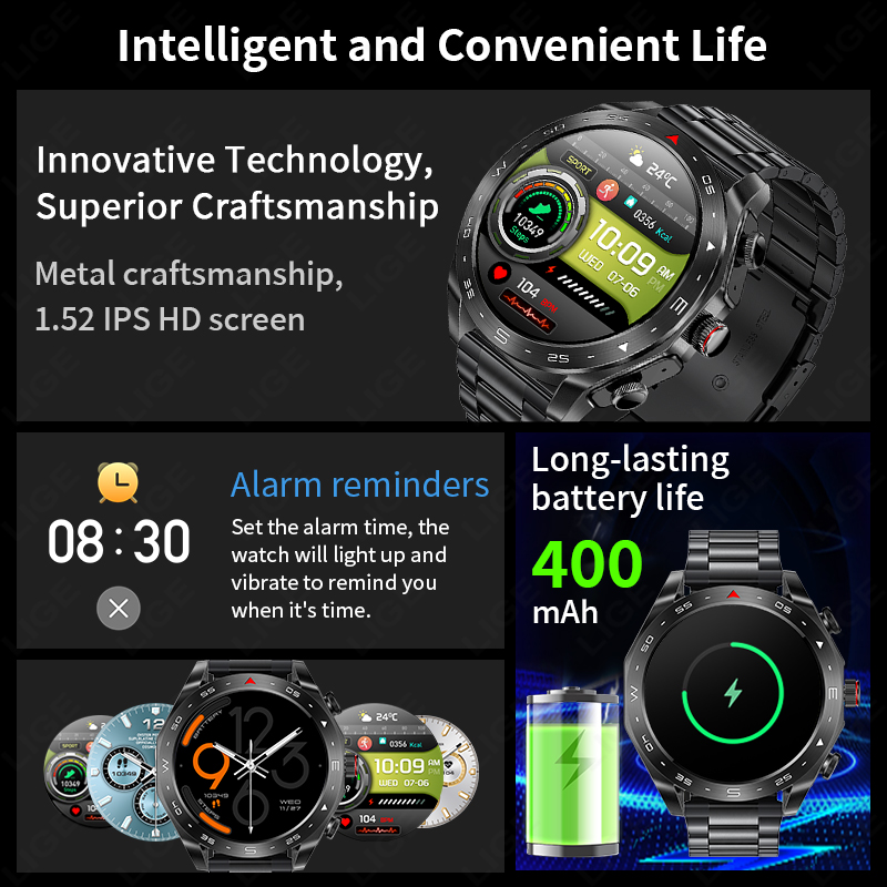 LIGE Smartwatch With Earbuds B - Smartwatch Headset recension och pris