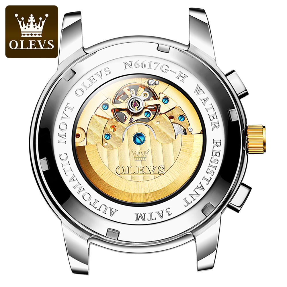 OLEVS 6617 Men's Classic Mecha - Leather Classic Strap recension och pris