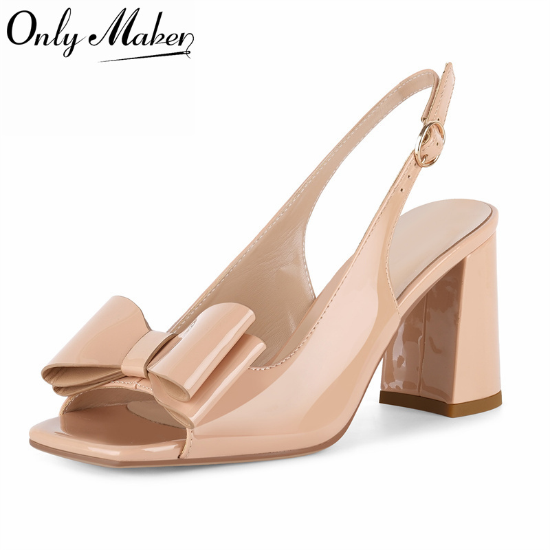 Onlymaker Women Square Toe Bow - Leather Classic Strap recension och pris