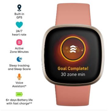 Fitbit Versa 3 Motivational He - Smartwatch X recension och pris