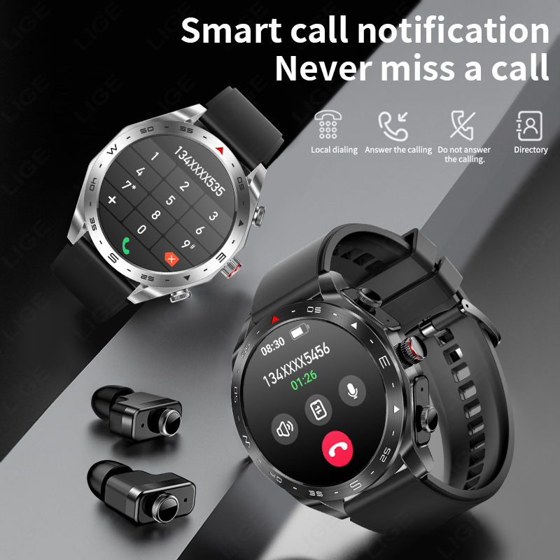 LIGE With Earbuds Bluetooth He - Smartwatch Headset recension och pris