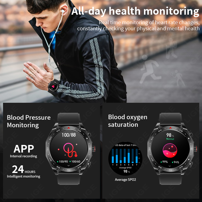 LIGE With Earbuds Bluetooth He - Smartwatch Headset recension och pris