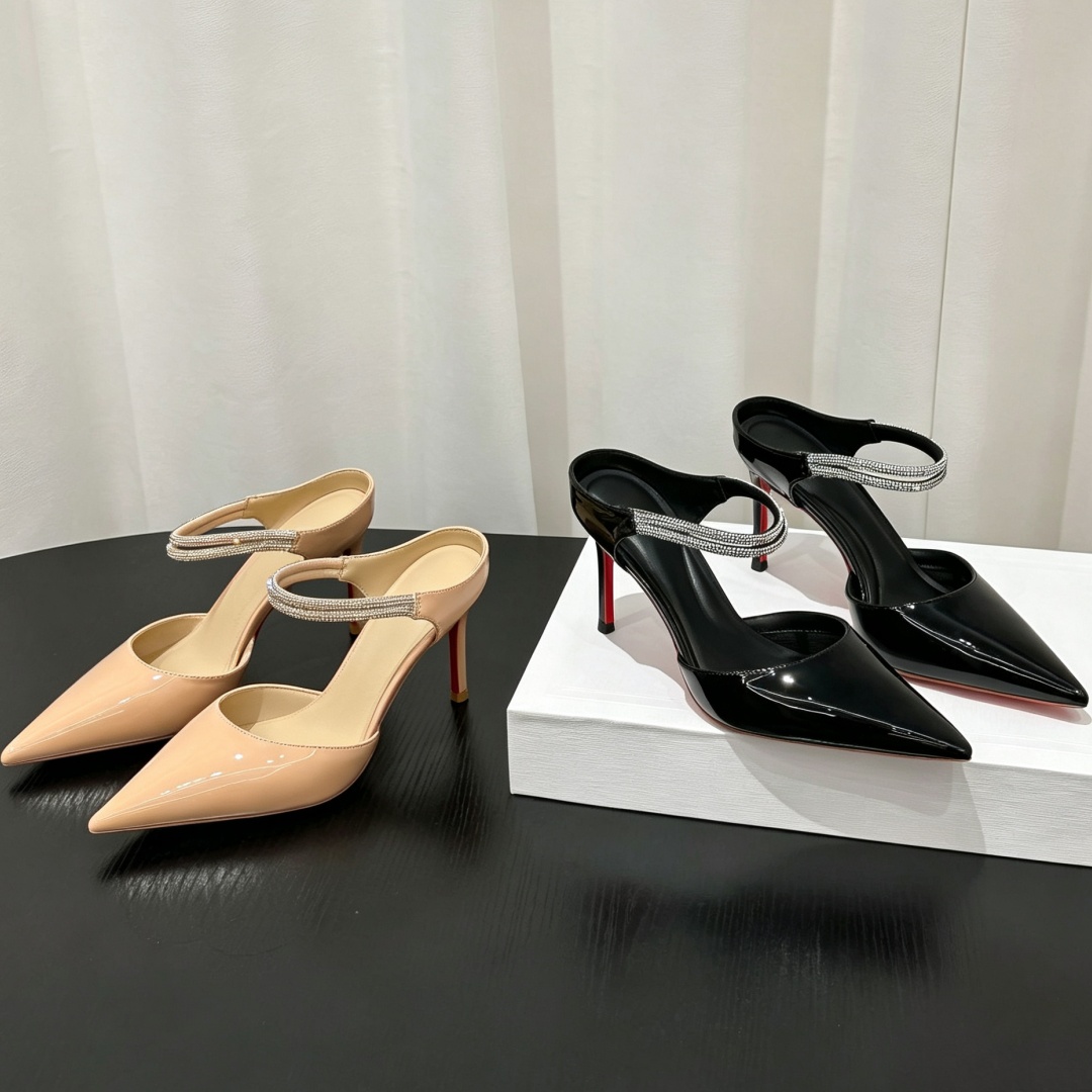 Women Patent Leather Pointed T - Leather Classic Strap recension och pris